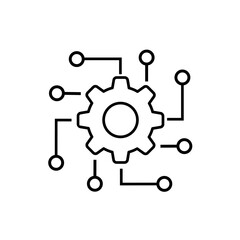 Automated system line icon on white background. Vector illustration.