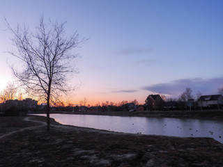 sunrise over the river