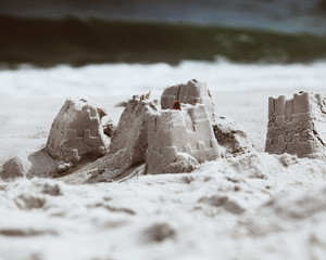 sand castles at beach