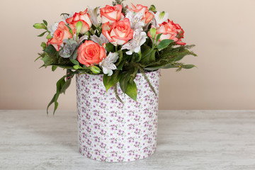 bouquet of pink roses