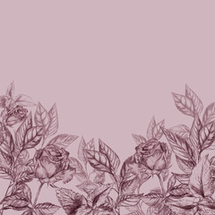 Pink floral templates for design