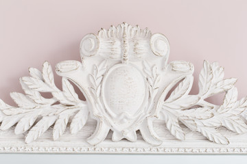 Close-up of a vintage mirror with decorative ornaments