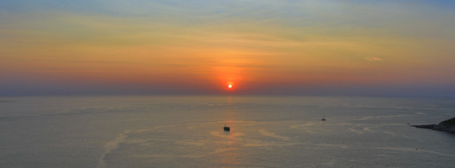 Beautiful sunset above the sea