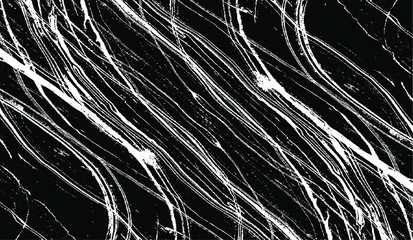 Swirled and curled stripes and brush strokes texture. Marble or acrylic atrwork imitation. Cool and swirly background. Abstract vector illustration. Black isolated on white. EPS10 