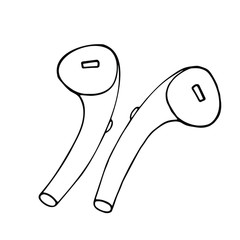 Wireless headphones. Bluetooth headphones. Vector illustration