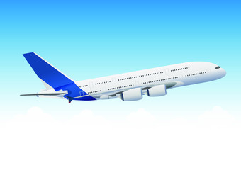 Aircraft on blue sky