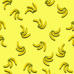 seamless pattern bananas with realistic shadows