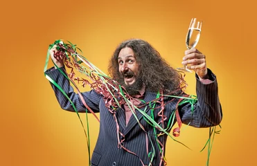 Foto op Plexiglas Portrait of a party man © konradbak