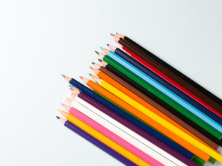 colourful pencils isolated templates to be used as background.
