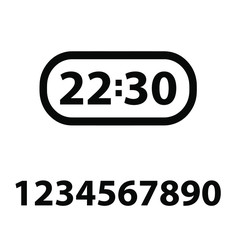 digital clock on white background