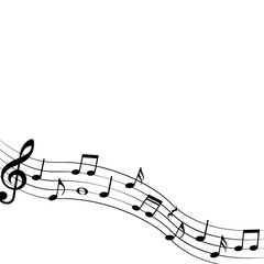 Obraz premium Music notes on white background, vector illustration.