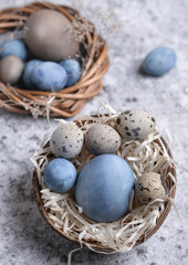 easter eggs with herbal decor
