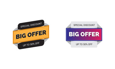 Big Offer Graphic Element Set For Social Media, Flyer & Brochure Template