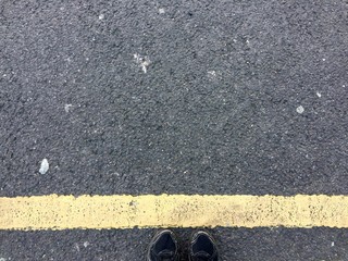 Fototapeta premium social distance distancing for Coronavirus covid-19 in supermarket grocery store following government pandemic guidelines for social distance to avoid spread of virus during lockdown - stock photo