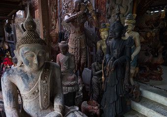 Wood carvings, Mandalay, Myanmar