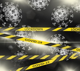 The symbol tape bar In illustration of prohibition and stop blocking from entry, lockdown of coronavirus vovid-19 spreading and for protection from dangerous virus
