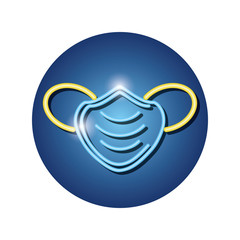 medical mask in neon light