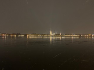 night view of st petersburg
