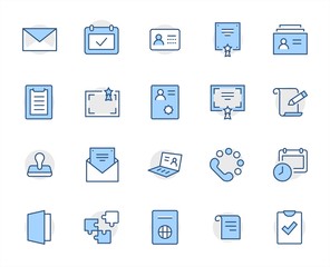 Set of Legal Documents Related Vector Line Icons. Contains such Icon as Visa, Contract, Declaration, License, Permission, Grant and more. Editable Stroke. 32x32 Pixel Perfect