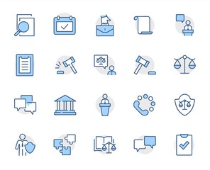 Set of Law and justice Vector Line Icons. Contains such Icons as weapon, arrest, authority, courthouse, gavel, legal, weapon and more. Editable stroke. 32x32 Pixels