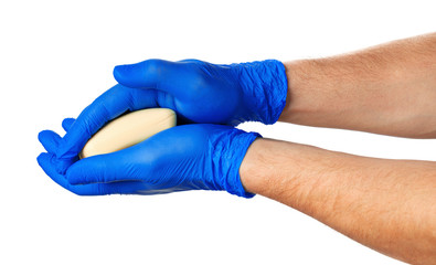 Soap for personal cleaning against viruses and bacteria. Close up