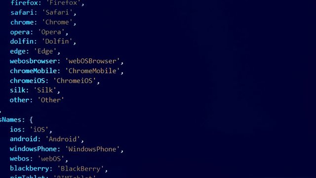 Computer code is appearing on the screen