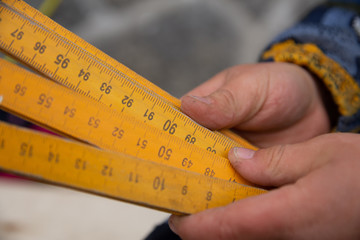 Meter Stick in a child's hand