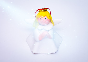 angel with christmas decoration