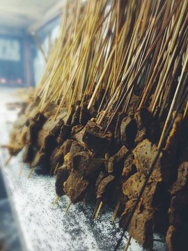 Close-up Of Sate Padang On Table