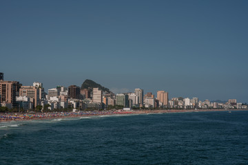 Obraz premium Panoramic view of Ipanema and Leblon beach in Rio de Janeiro Brazil