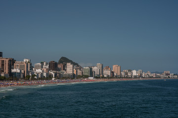 Panoramic view of Ipanema and Leblon beach in Rio de Janeiro Brazil