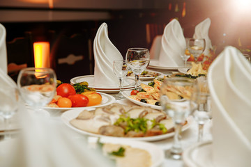Festive table. Serving Celebration. Laid table