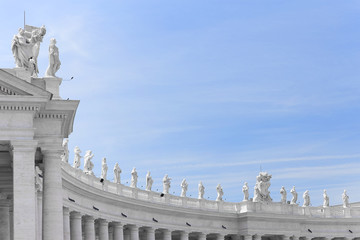 Fototapeta na wymiar Detail from buildings in Piazza San Pietro, St Peters Square in Vatican 