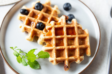 Vanilla waffles with chocolate chunks