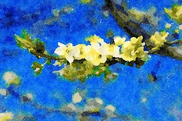 Fototapeta na wymiar Paintings flower, abstract watercolor background. Fine art.