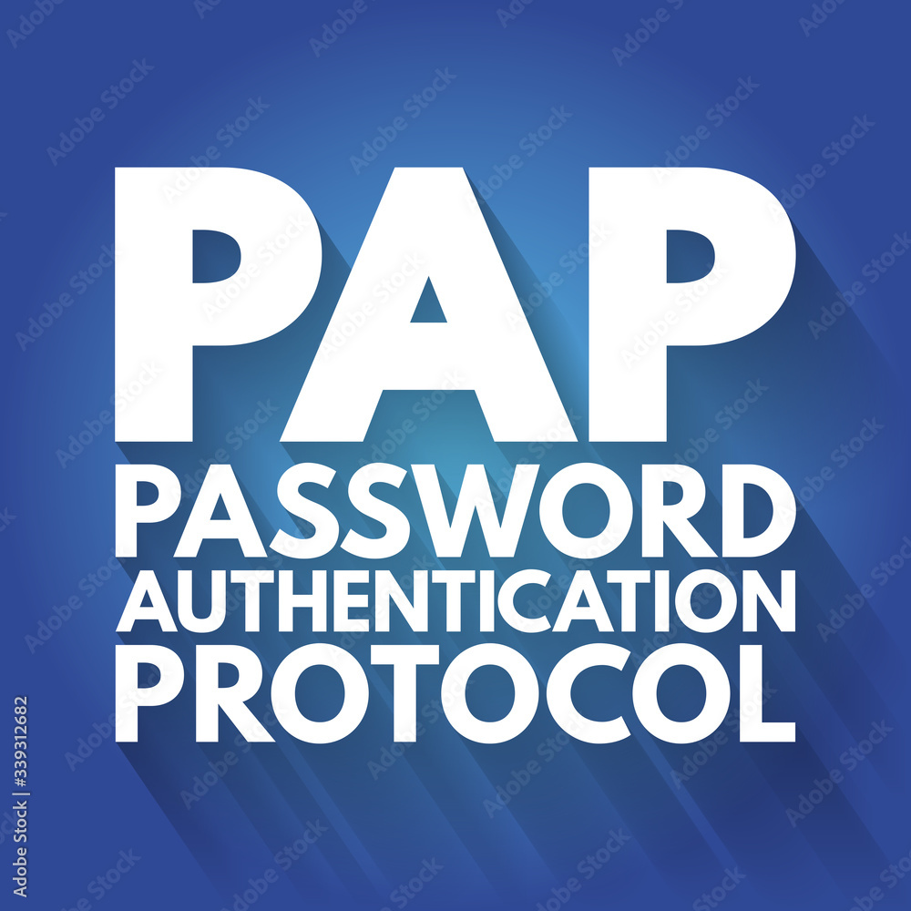 Poster pap - password authentication protocol acronym, technology concept background