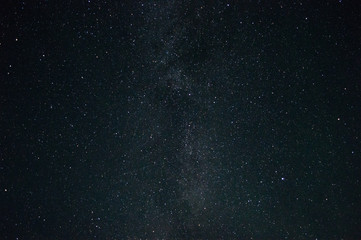 Milky Way in the night sky. Long exposure photo. Bright stars in the night.