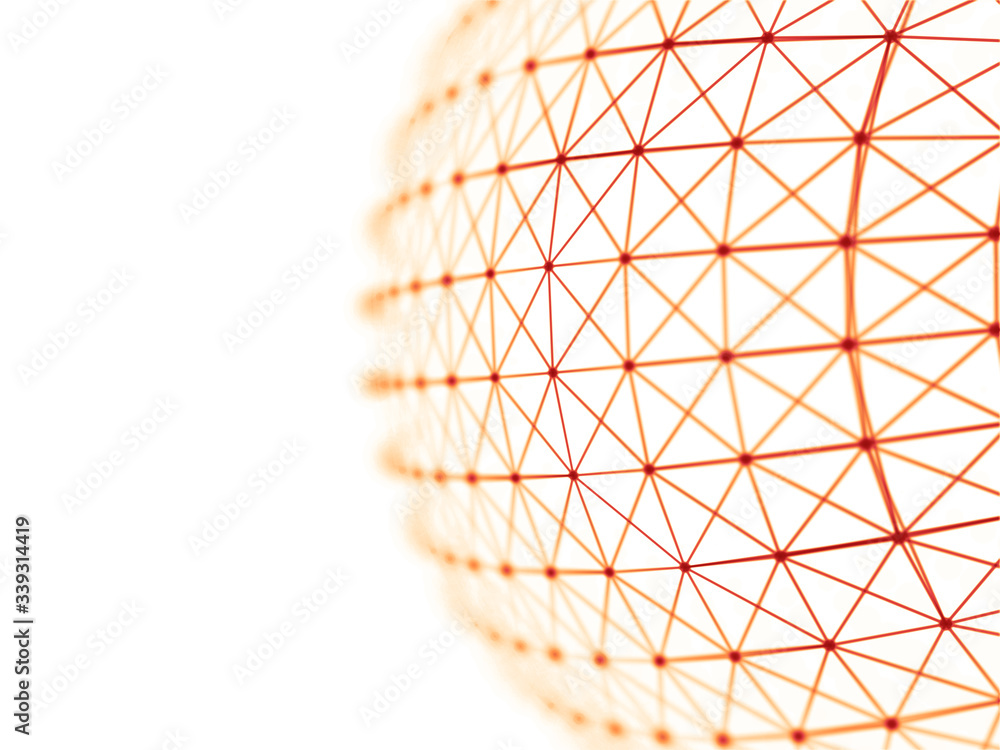 Poster abstract sphere geometry orb and polygonal lines and dots. futuristic technology (super high resolut