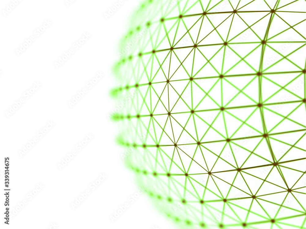 Poster abstract sphere geometry orb and polygonal lines and dots. futuristic technology (super high resolut