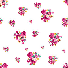 Abstract Seamless flower pattern with colorful background