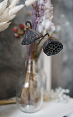 dry flowers in the interior, bouquets of dried flowers