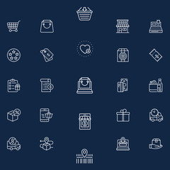 Vector set of E-Commerce and Shopping outline web icons. Business icons element. Set. Icons Pack. Vector