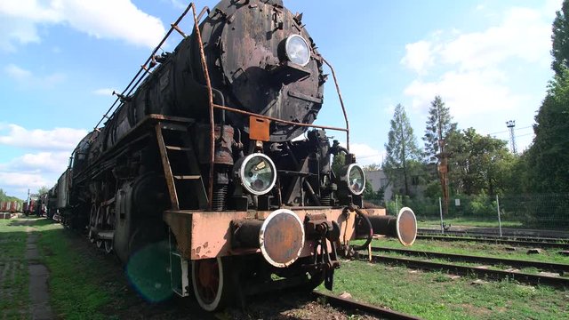 lokomotywa TY 246 Truman stojąca w Skansenie Lokomotyw w Karsznicach