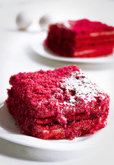 cake on a plate sweet food red