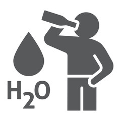 Stay hydrated glyph icon, healthy and h2o, drink water sign, vector graphics, a solid icon on a white background, eps 10.