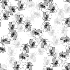 Watercolor seamless flower pattern with color backgound