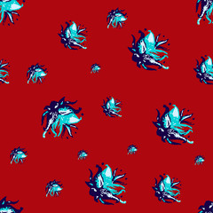 Abstract Seamless flower pattern with colorful background