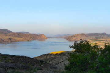 sunset over the river