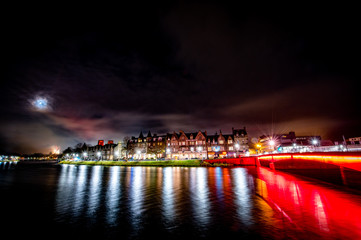 Fireworks over Scotland cityscape