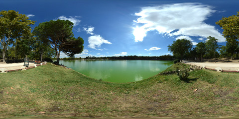 360 panorama of Casa de Campo Lake, Madrid